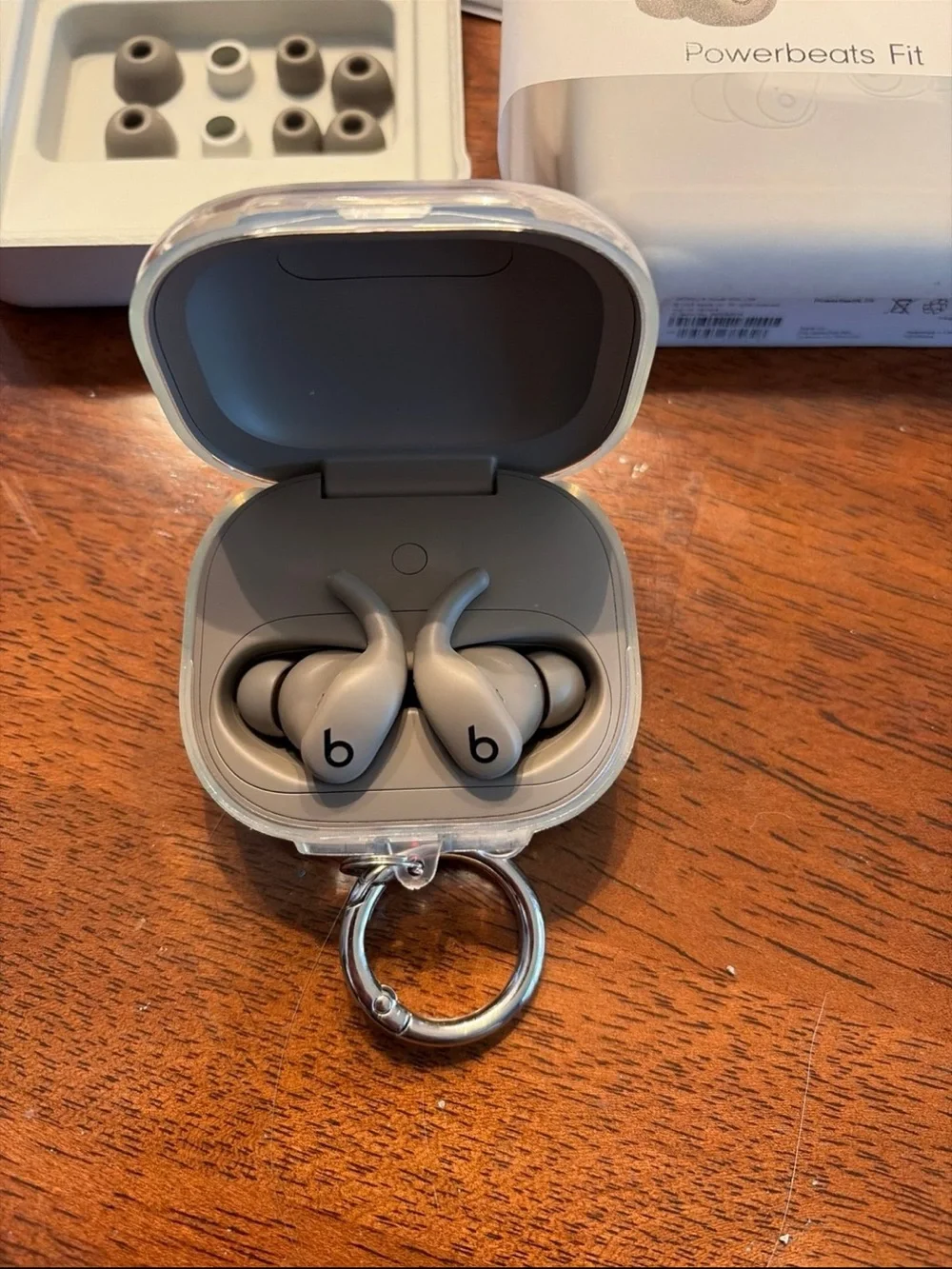 Beats by Dre Powerbeats Fit Earbuds with Gray Charging Case and Ear Tips